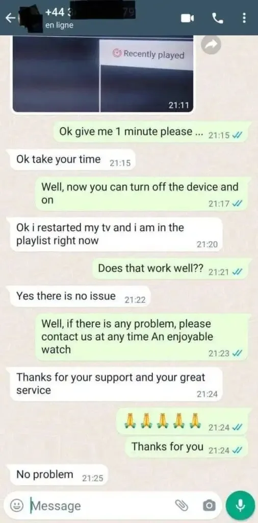 WhatsApp Feedback